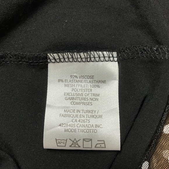 TRICOTTO Viscose Blend Black Popover Dress Mesh Trim w/ Polka Dots US Sz XL - Picture 8 of 9